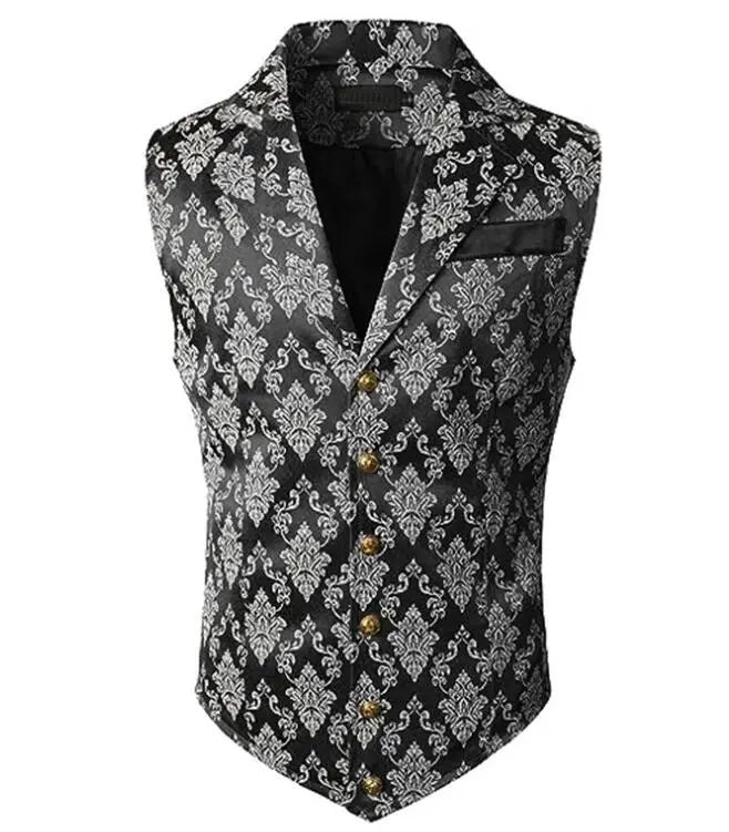 Colete Masculino Jacquard Floral