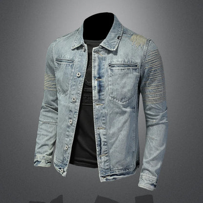 Casaco jeans masculina com capuz