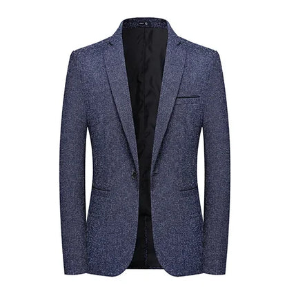 Blazer casual monocromático estilo britânico masculino