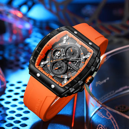 Relógio Masculino Curren 8442 — Caixa Quadrada