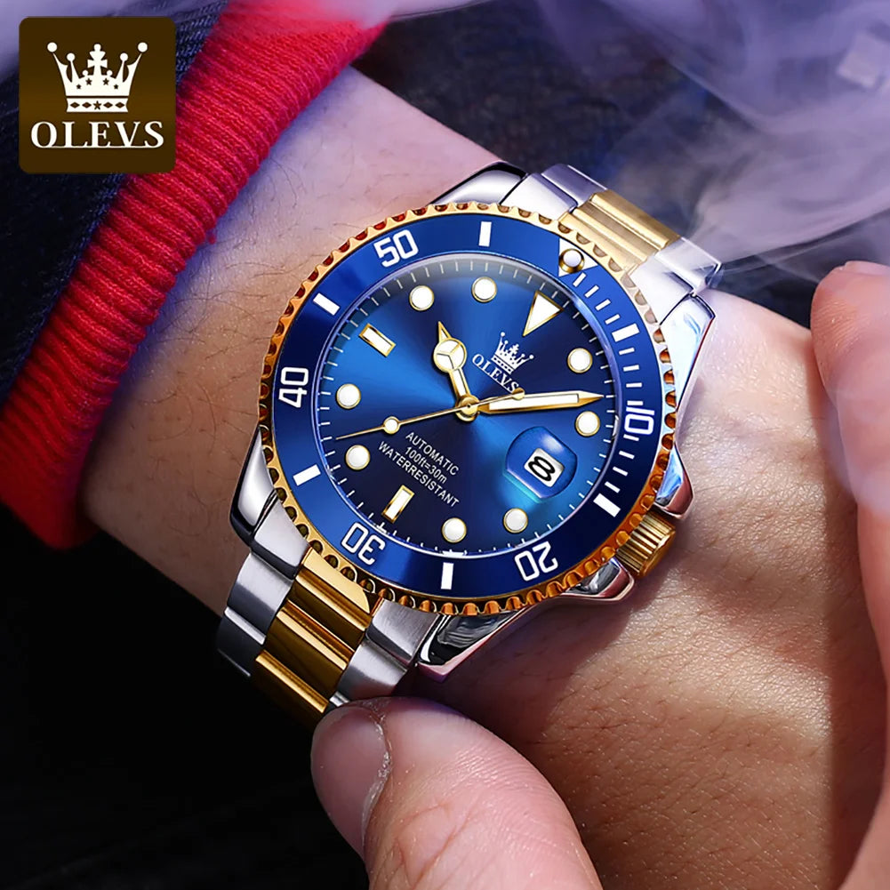 OLEVS 6650 — Relógio Masculino Mecânico Automático em Aço Inoxidável