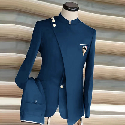 Fato Masculino de 2 Peças com Blazer e Calças — Estilo Formal