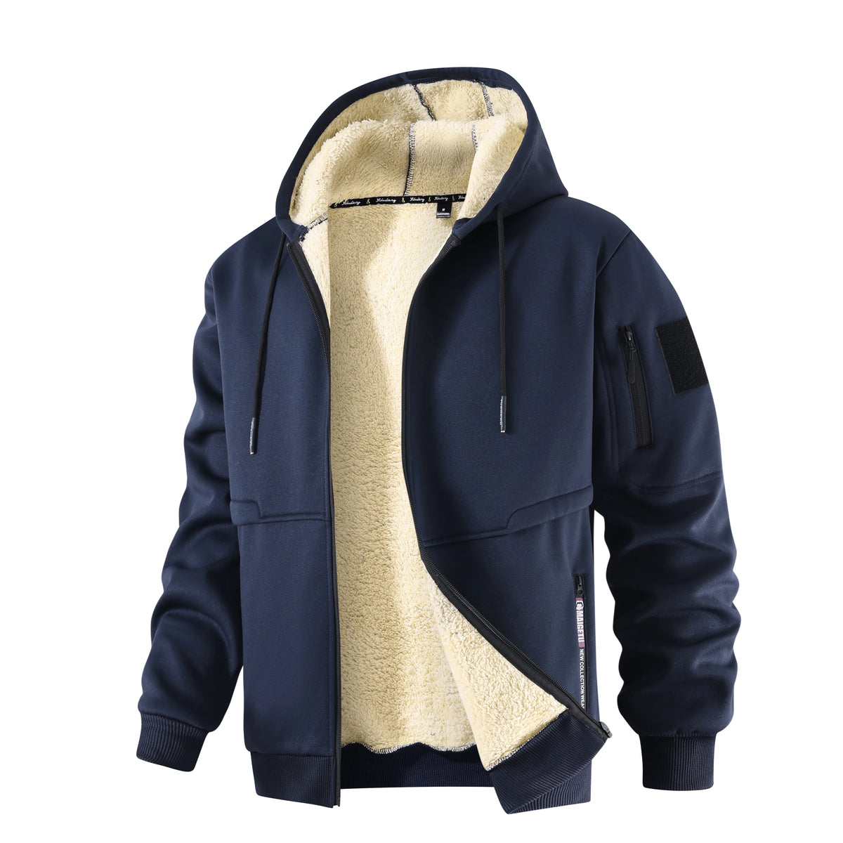 Jaqueta Masculina de Inverno em Lã e Poliéster – Com Capuz