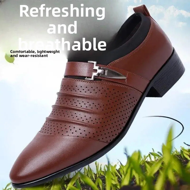 Sapatos de negócios casuais de couro