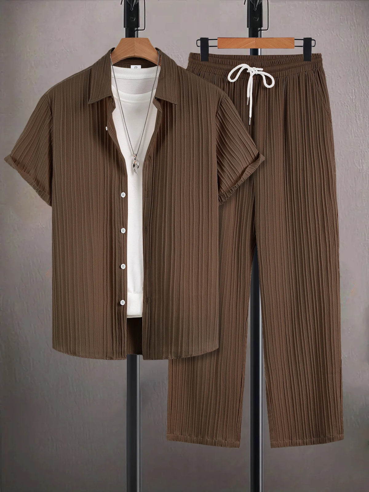 Conjunto Masculino Texturizado com Calças
