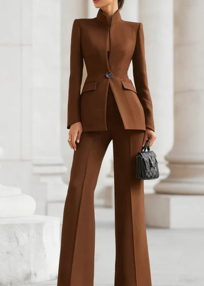 Conjunto Feminino Elegante de Blazer e Calças — Slim Fit para Trabalho
