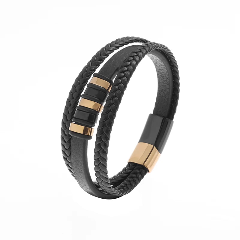Pulseira punk de camada dupla