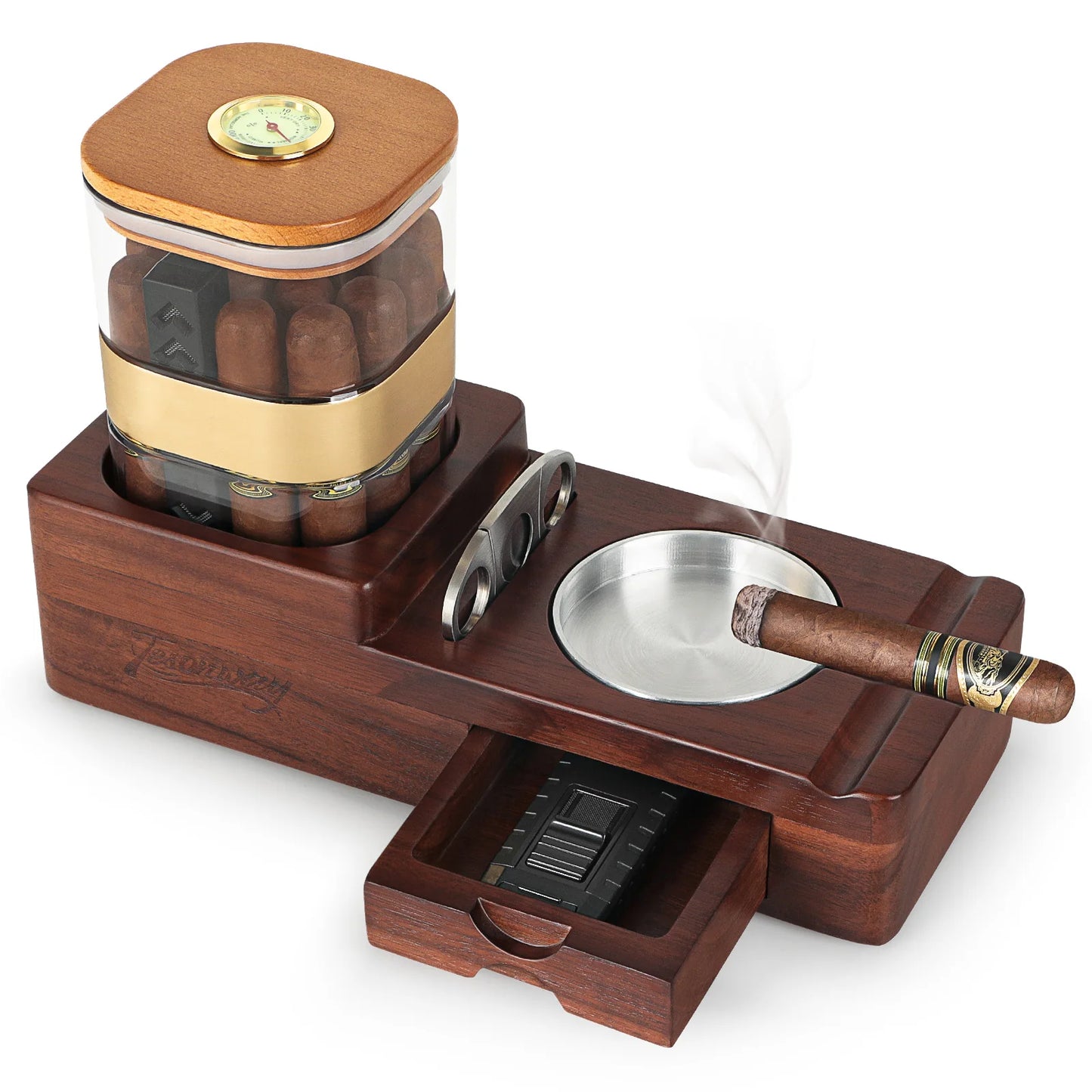 Humidor de charuto conjunto de cinzeiro de charuto
