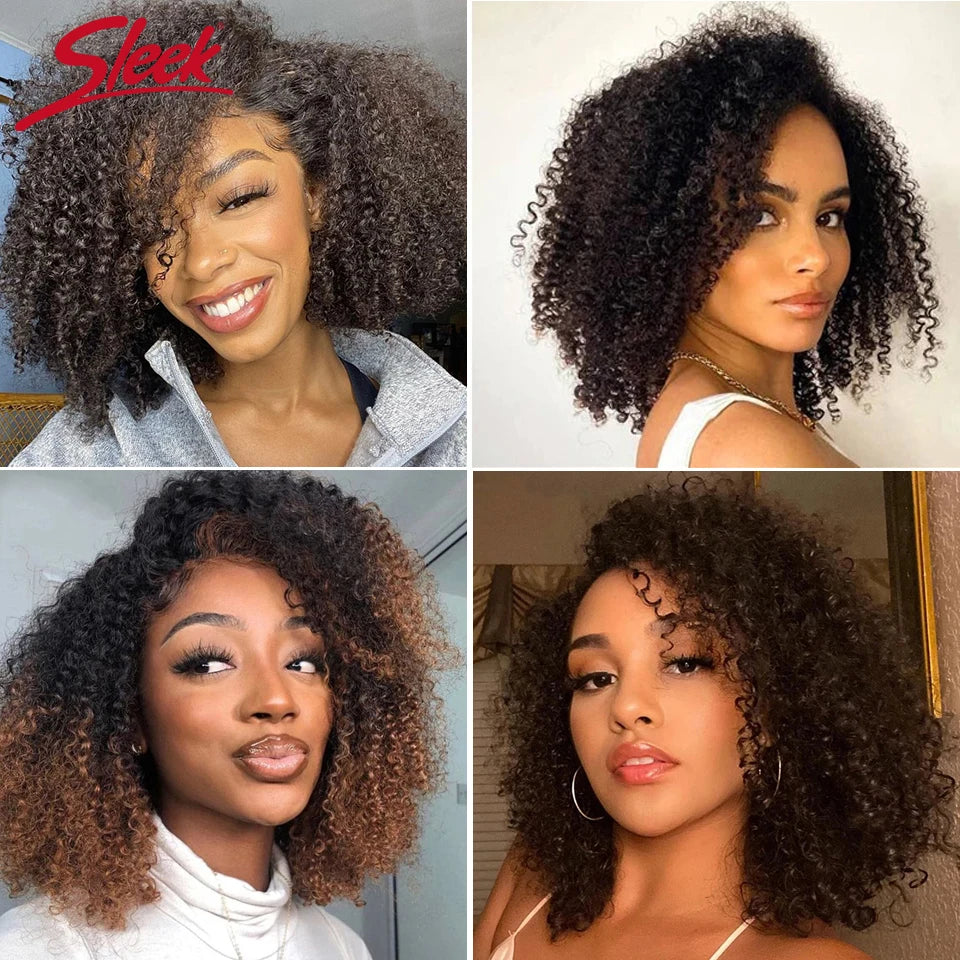 Peruca Afro Kinky Cacheada em Cabelo Humano