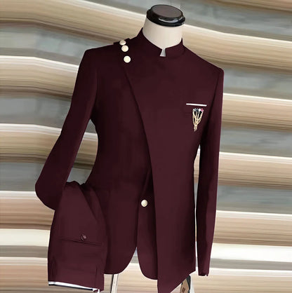Fato Masculino de 2 Peças com Blazer e Calças — Estilo Formal