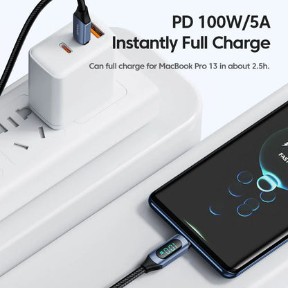 Cabo Tipo C para Tipo C Cabo 100W PD Carregador de Carregamento Rápido USB C