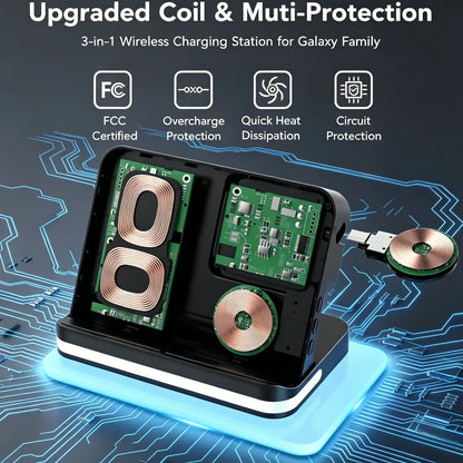 Carregador Sem Fio 4 em 1 para Samsung