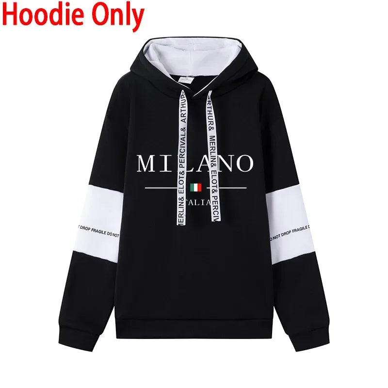 Conjunto de Moletom Unissexo com Capuz e Calças
