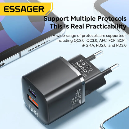 Carregador Essager 20W GaN USB C