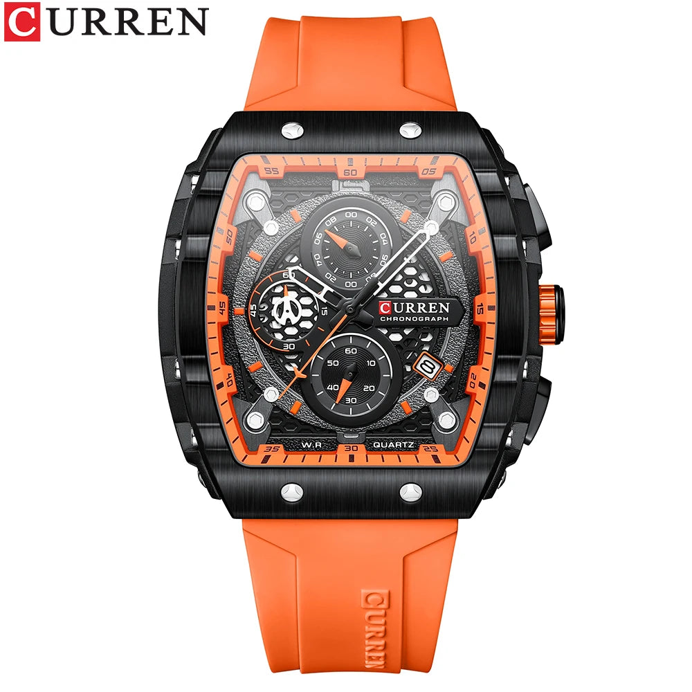 Relógio Masculino Curren 8442 — Caixa Quadrada