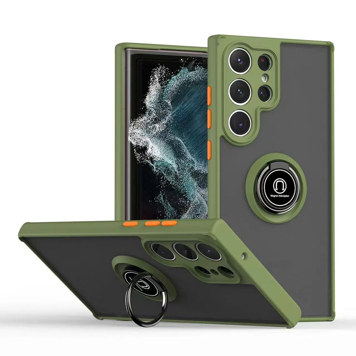 Capa de Proteção Magnética para Samsung Galaxy — Fosca, Antichoque, com Anel e PC + TPU