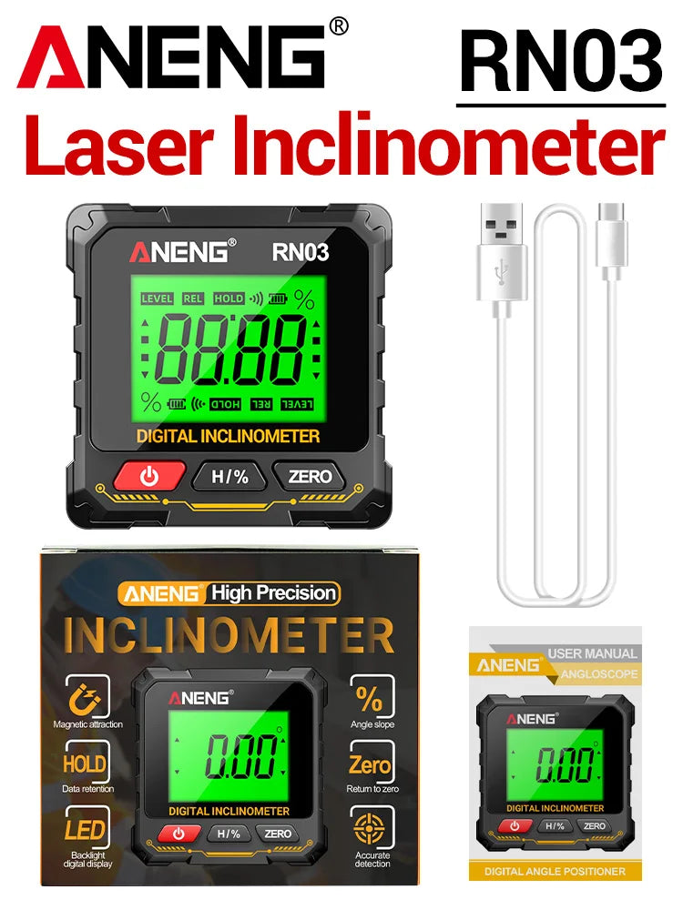 Inclinómetro laser digital ANENG RN01/RN02/RN03