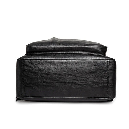 Mochila Masculina em Couro Genuíno – Grande Capacidade para Portátil e Viagem