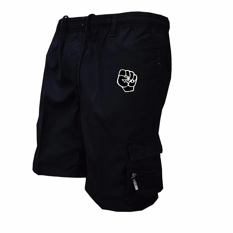Calções Cargo Masculinos de Algodão Multi-bolsos