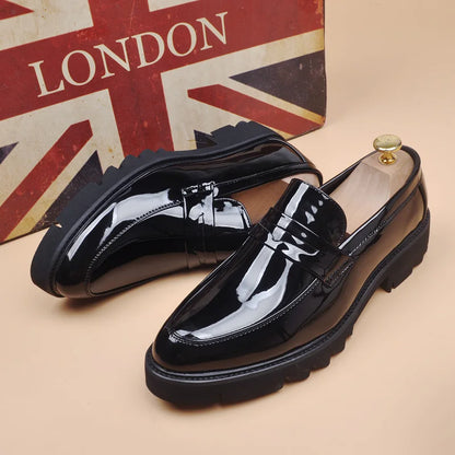 Sapatos de couro plataforma