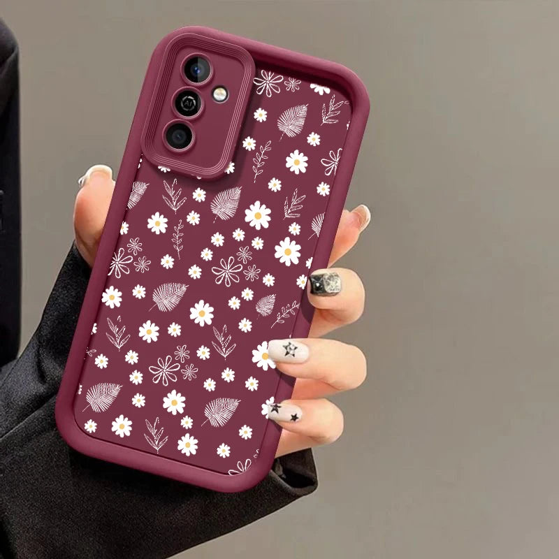 Capa de Silicone Flor Margarida para Samsung Galaxy S