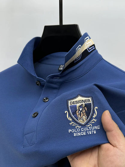 Polo de luxo designer bordado