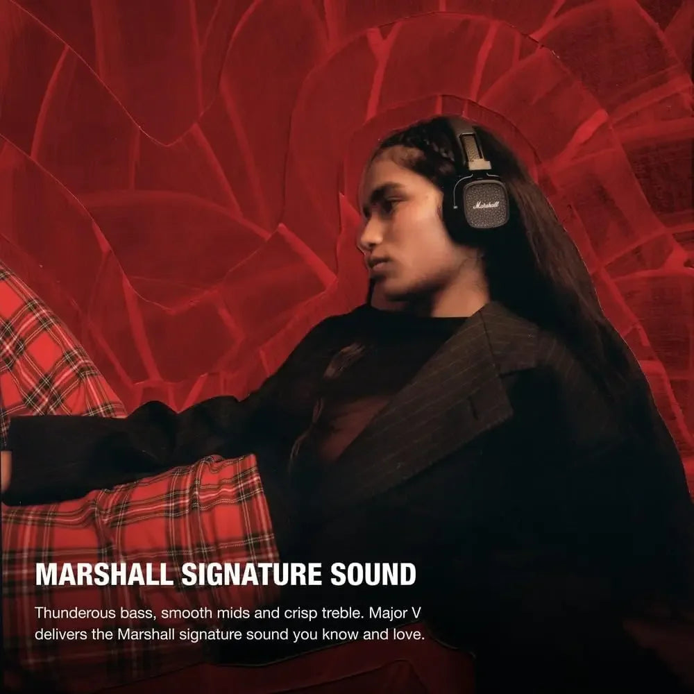 Auscultadores Bluetooth Marshall Major V – Sem Fios, Dobráveis e com Cancelamento de Ruído