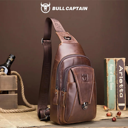 Bolsa Bullcaptain couro genuíno