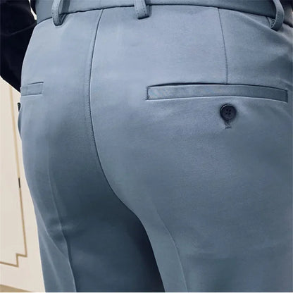 Calças sociais casuais slim fit masculinas para a primavera