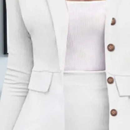 Conjunto feminino com blazer de manga comprida e saia lápis