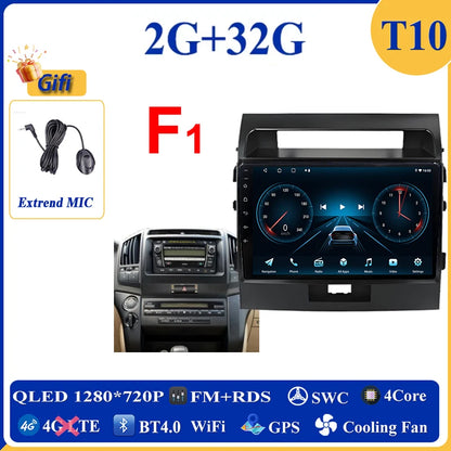 Central Multimídia Android 16 para Toyota Land Cruiser 11 200 2007-2015