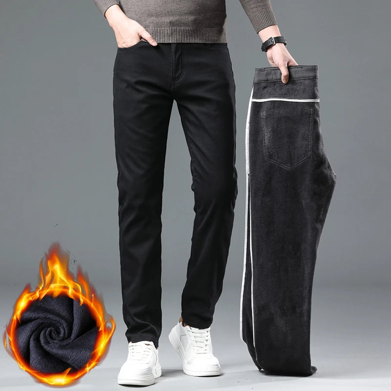 Calças masculinas slim fit casual