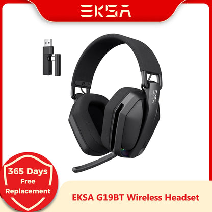 Headset Gamer EKSA G19BT — 2.4 GHz, Bluetooth 5.4, RGB e 35 Horas