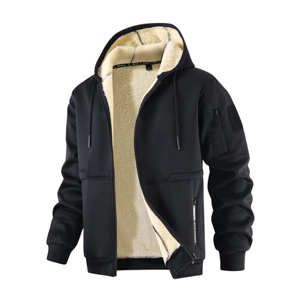 Jaqueta Masculina de Inverno em Lã e Poliéster – Com Capuz