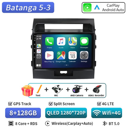 Central Multimédia Android para Toyota Land Cruiser 200 (2007–2015) – CarPlay, GPS e Wi‑Fi