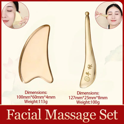 Ferramenta massageadora facial Guasha Varinha Kansa