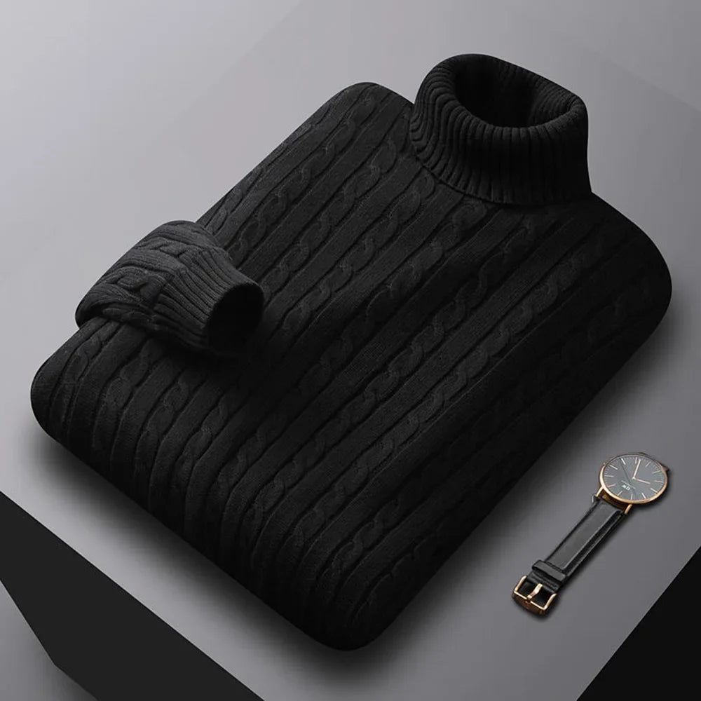 Suéter Masculino de Gola Alta em Malha – Casual e Quente