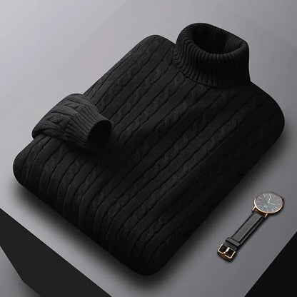 Suéter Masculino de Gola Alta em Malha – Casual e Quente