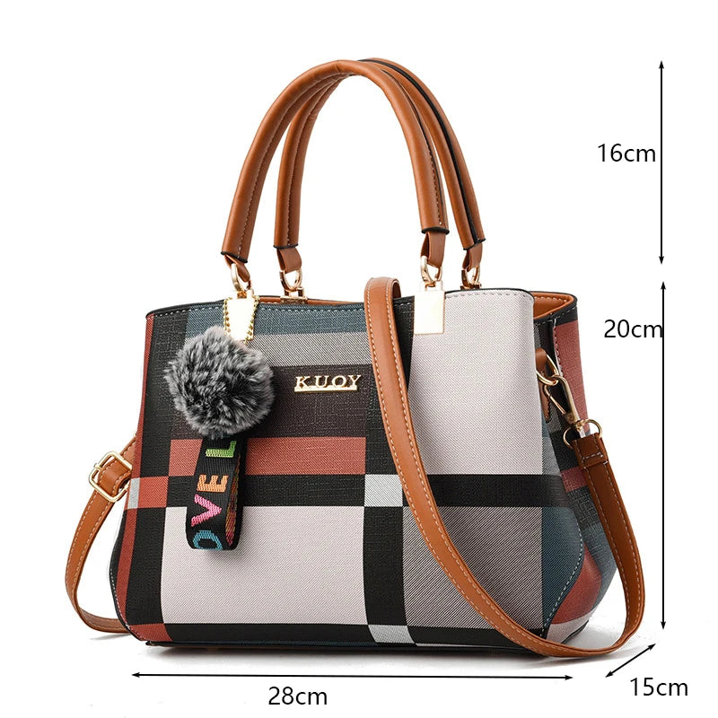 Bolsa transversal casual feminina em couro PU