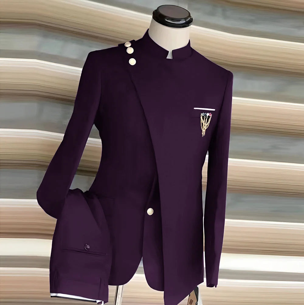 Fato Masculino de 2 Peças com Blazer e Calças — Estilo Formal
