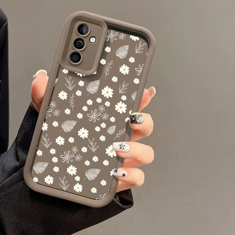 Capa de Silicone Flor Margarida para Samsung Galaxy S