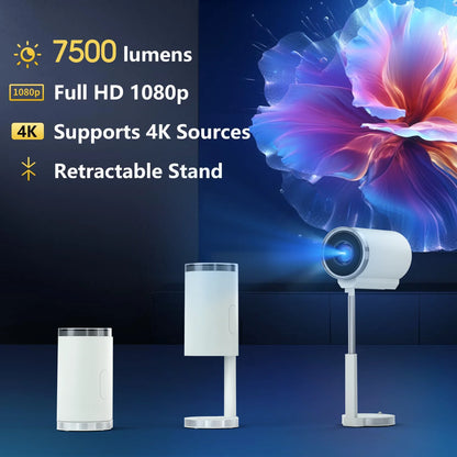 Projetor de vídeo portátil LCD LED 720p com sistema Android 13