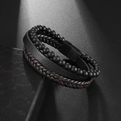 Pulseira punk de camada dupla