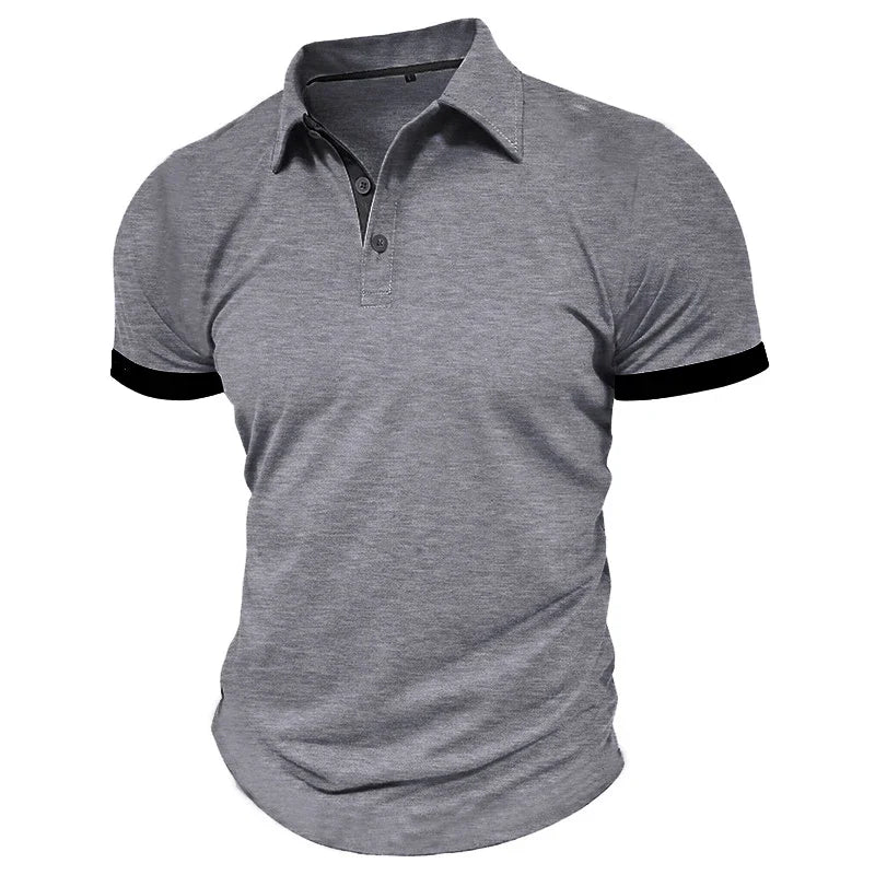 Camisa polo verão lapela