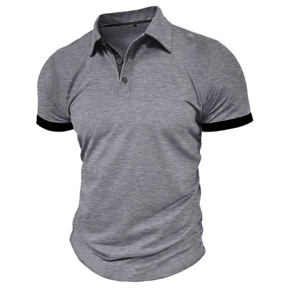Camisa polo verão lapela