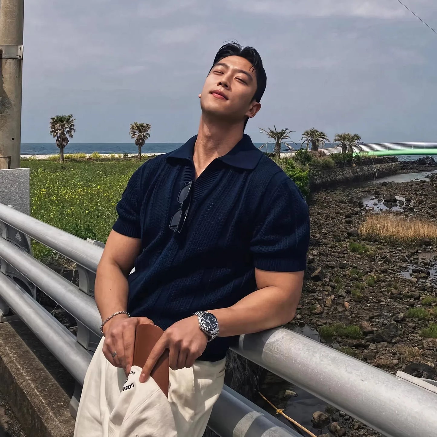 Camisa Polo Masculina em Tricô Respirável – Estilo Casual