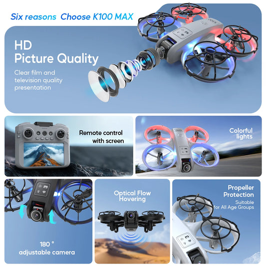 Drone AXNEN New K100MAX 4K Profissional com Câmara Dupla