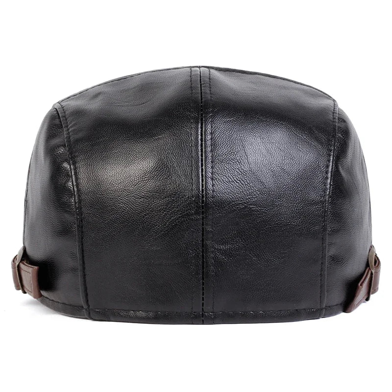 Boné Masculino Retrô JAMONT em Couro PU – Estilo Newsboy