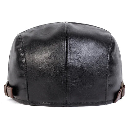 Boné Masculino Retrô JAMONT em Couro PU – Estilo Newsboy