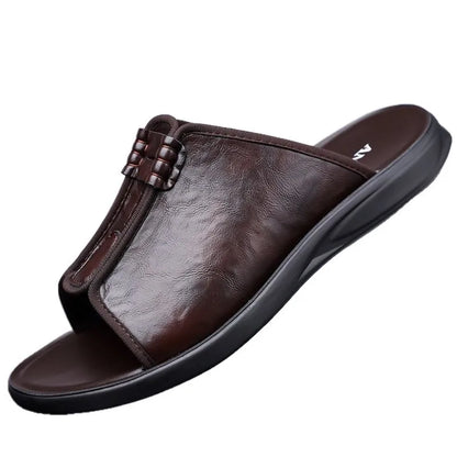Chinelo masculino de couro